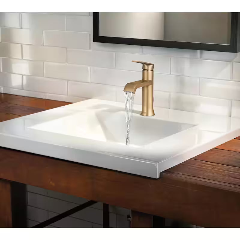 Single Handle Single Hole Bathroom Faucet in Bronzed Gold K5557