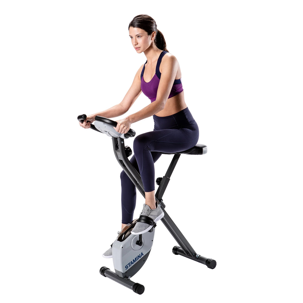 Folding Upright Exercise Bike with Padded Seat O20698