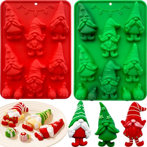 Silicone Christmas Gnome Candy Chocolate Mold, 2 Pack Y39020