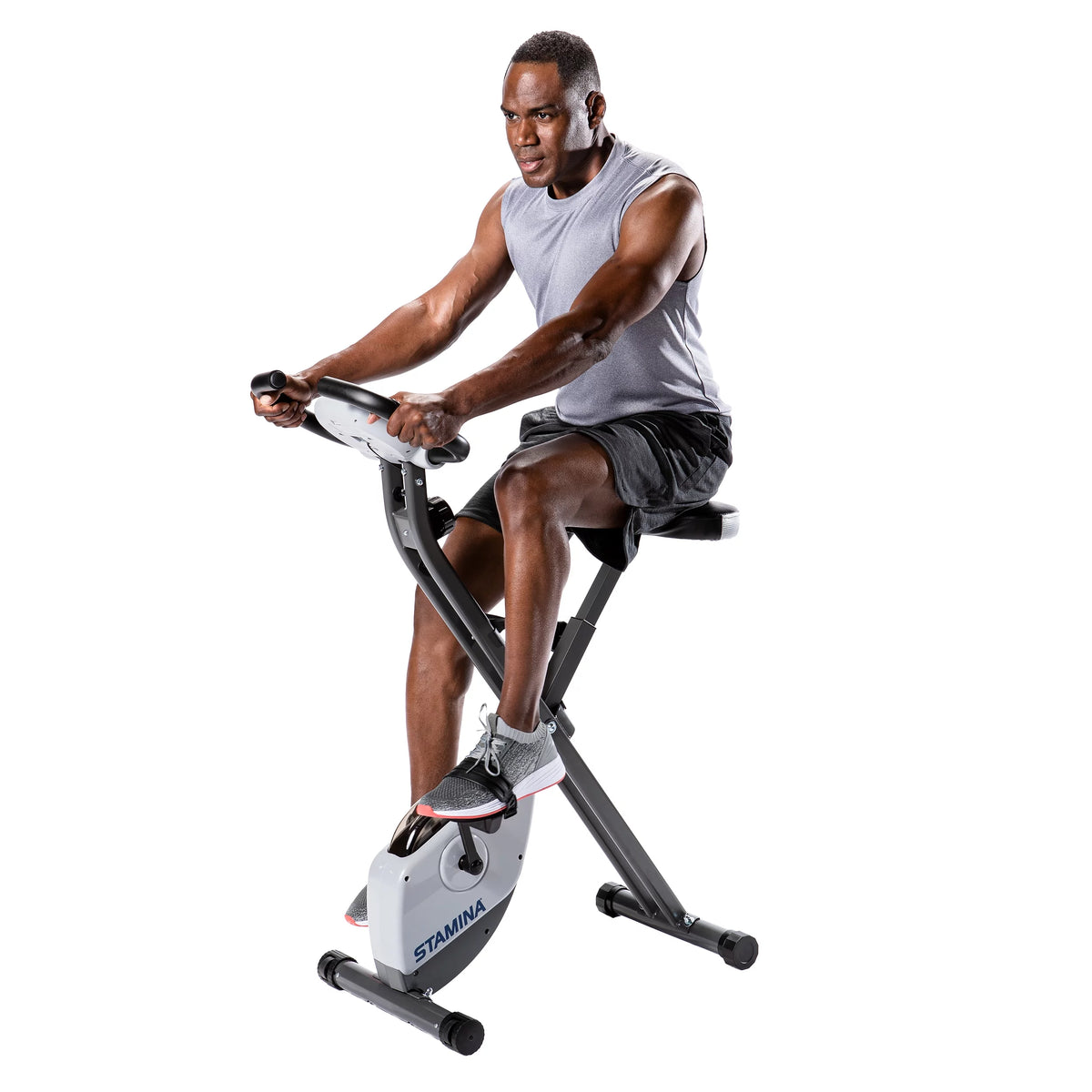 Folding Upright Exercise Bike with Padded Seat O20698
