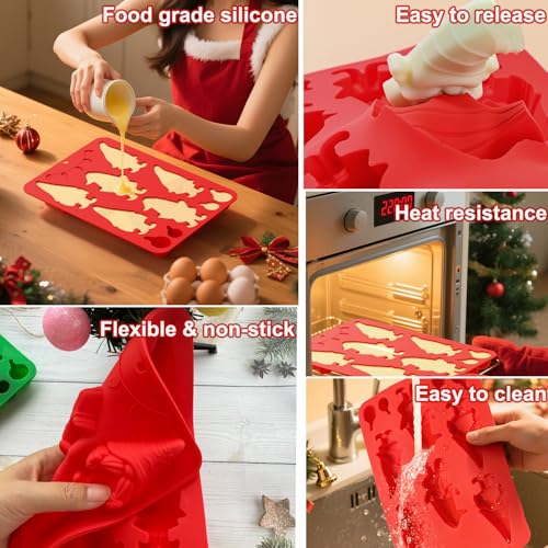Silicone Christmas Gnome Candy Chocolate Mold, 2 Pack Y39020