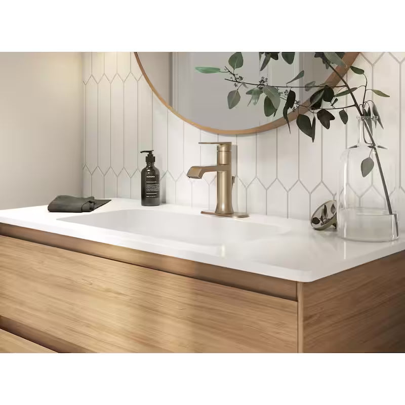 Single Handle Single Hole Bathroom Faucet in Bronzed Gold K5557