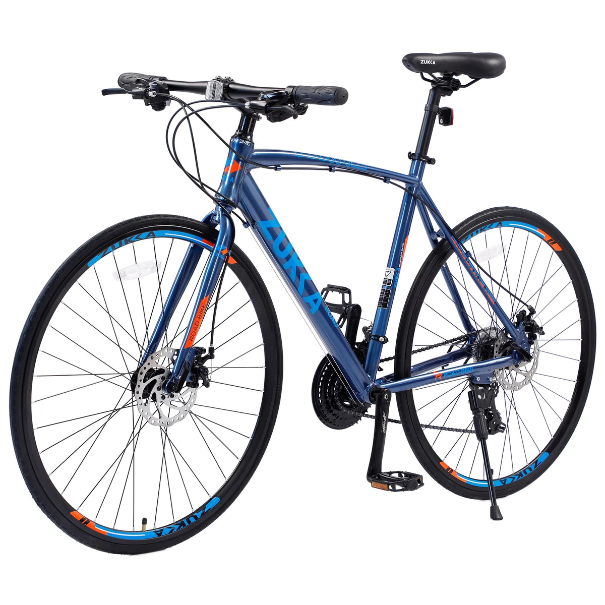 Blue 24 Speed 700C Hybrid Bike T733