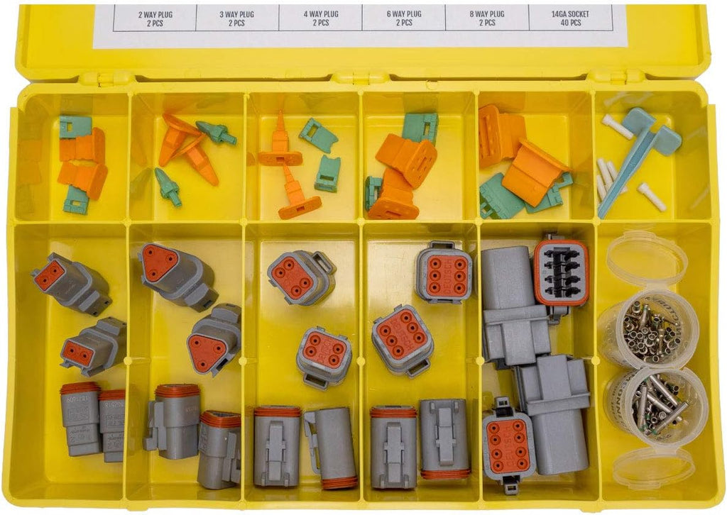 Gray Automotive Electrical Connectors 14-20 Gauge 125 Piece Kit with Crimp Tool V43139