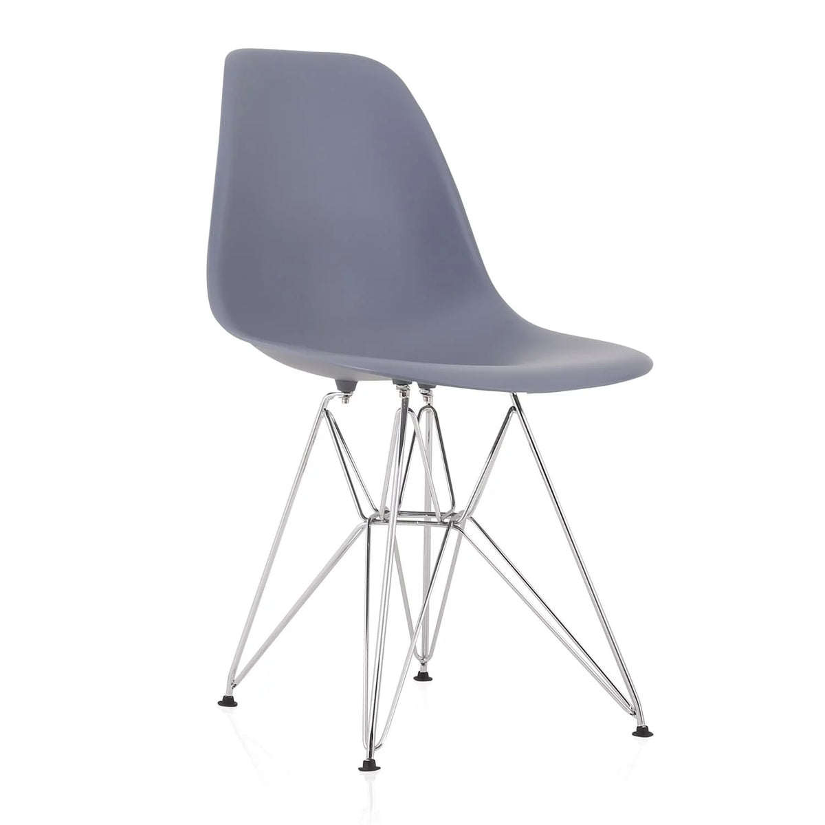 Dark Gray Molded Plastic Dining Chair with Steel Wire Legs R129