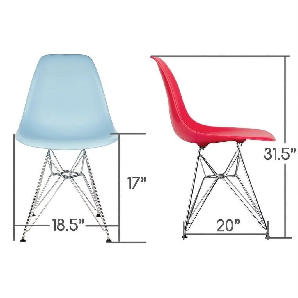 Dark Gray Molded Plastic Dining Chair with Steel Wire Legs R129